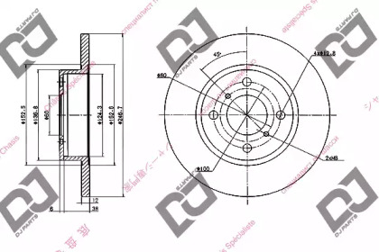 Тормозной диск DJ PARTS BD1775